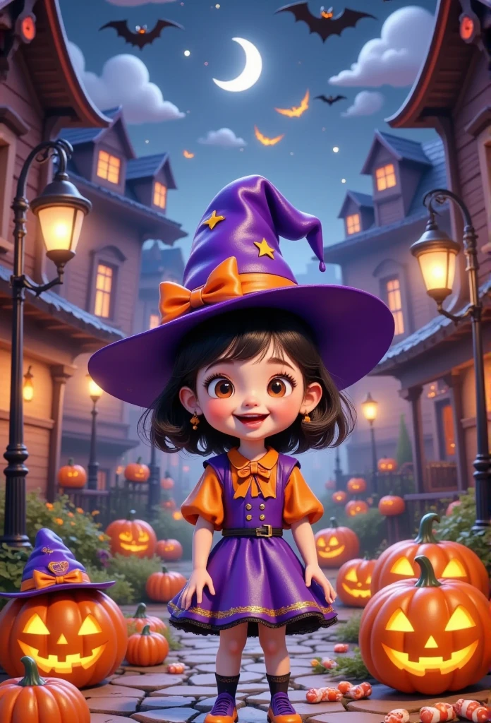 a cartoon character is standing in front of a halloween scene, official artwork, official poster artwork, key art, official poster, halloween art style, movie artwork, trick or treat, halloween celebration, movie promotional art, official fanart, animated film, full poster, movie promotional image, promotional poster, halloween film, animated movie, promotional art, inspired by Joe Fenton