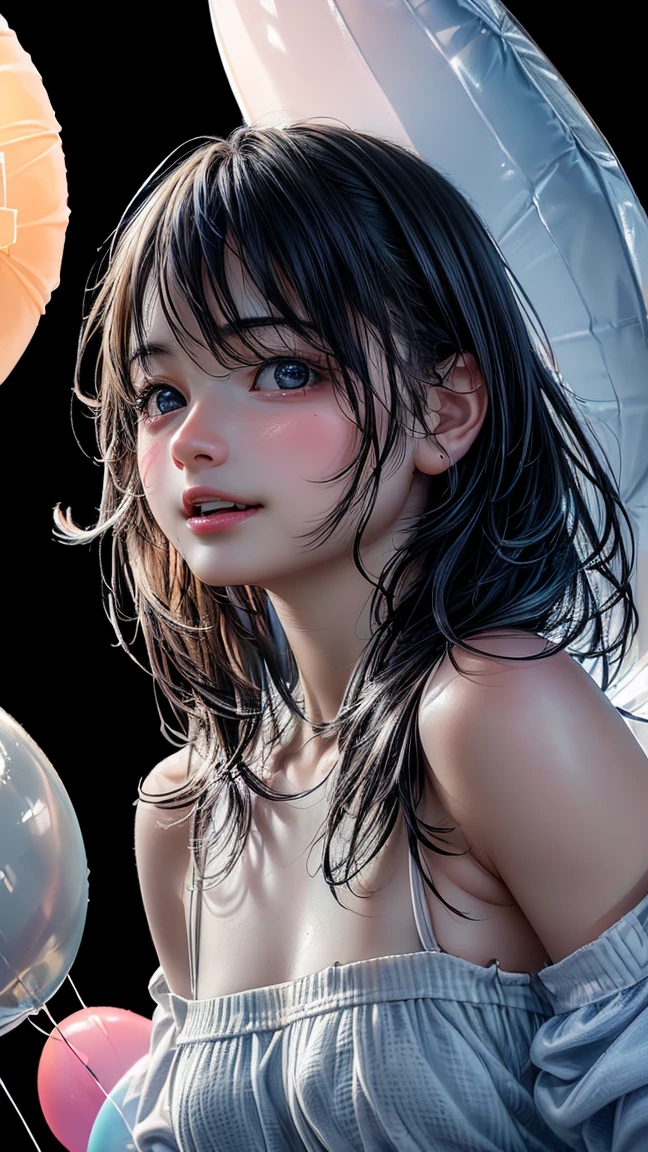(award winning 64k concept art:1.2) of (black young woman:1.2) in bikini, sweet, in the street, holding her breath, wet hair, front, epic, god rays, wet, centered, upper body, (masterpiece:1.2), (best quality:1.3), Amazing, highly detailed, beautiful, finely detailed, warm soft color grading, (Depth of field:1.4), extremely detailed 64k, fine art, stunning, iridescent, (shiny:1.4), (light reflections:1.3), (crisp:1.6), silver short curls, spring, vibrant, sunlit, (edge detection:1.4), absurdres, impressive, 120mm, glittering, extremely clear, lens flare, motion lines, beautiful eyes