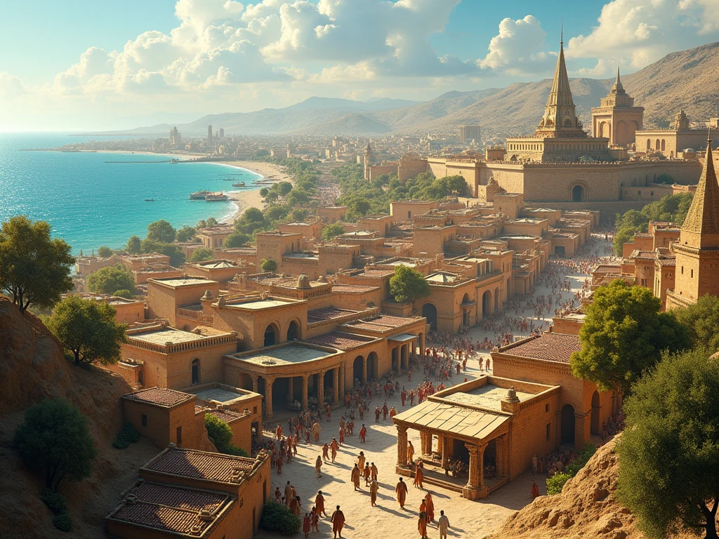 The city of Carthage at the beginning of the third century BC - SeaArt AI