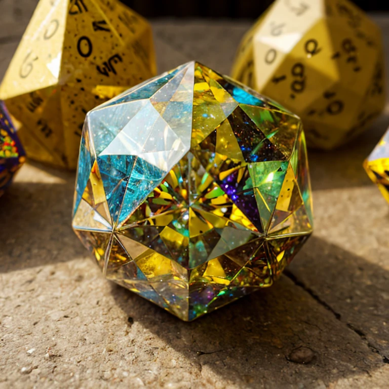 Polyhedral, yellow crystal