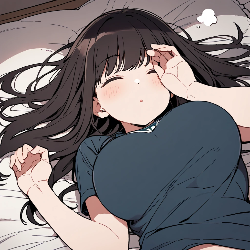 A girl in bed moaning 