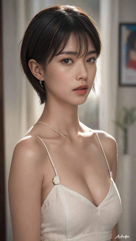 1 Female,Cleavage,Focus on the cleavage,sexy,Realistic,Highest quality,8K, Ultra high definition,RAW Photos,Perfect figure,Beauty,Small breasts,View your viewers,Shooting from directly in front,Sports bra,Upper body zoom