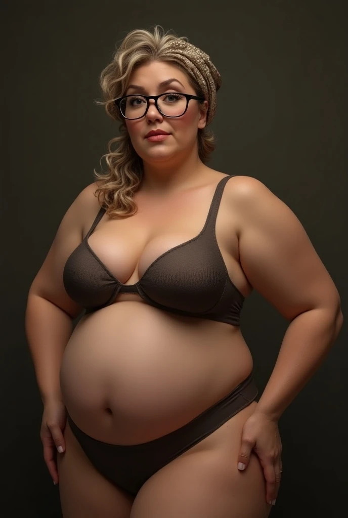 Create a picture of Luisa Nonn from Cologne. She is and has dark blonde hair. She loves Nutella and therefore weighs 800 kilograms. She is satisfied