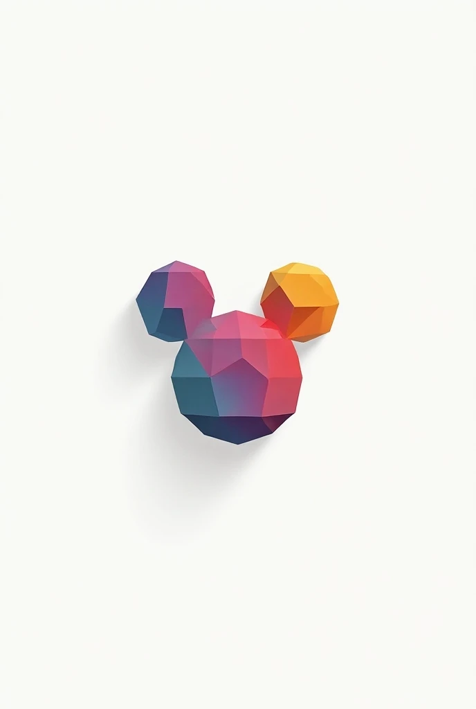 Create an image of the Disney logo in a geometric shape ,  with colors that are inspired by Disney and the shape you can choose the one you  