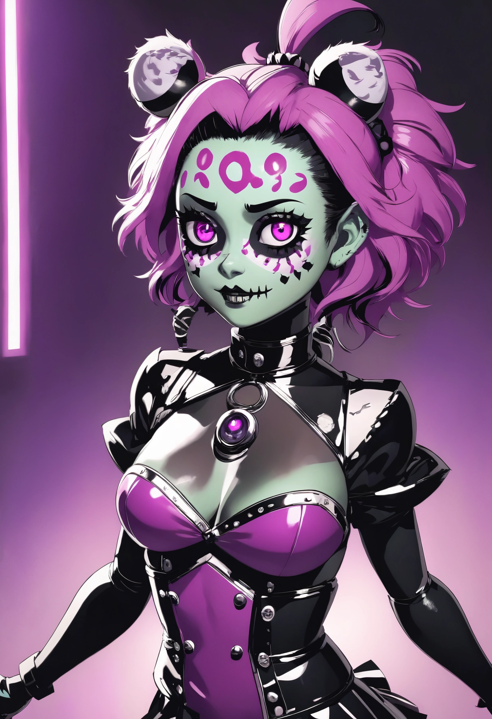 mitsuri from demon slayer as a glamrock animatronic from five nights at freddys security breach