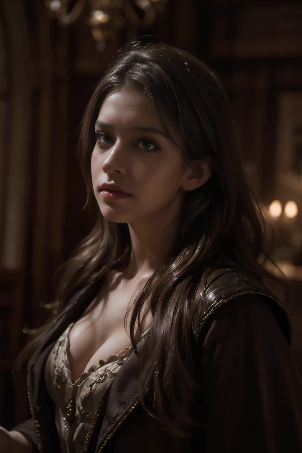 Emilia Clarke deep downblouse
