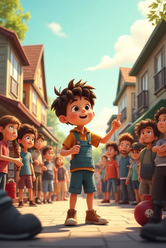 a boy talking to his whole neighborhood to ask for help
animated image