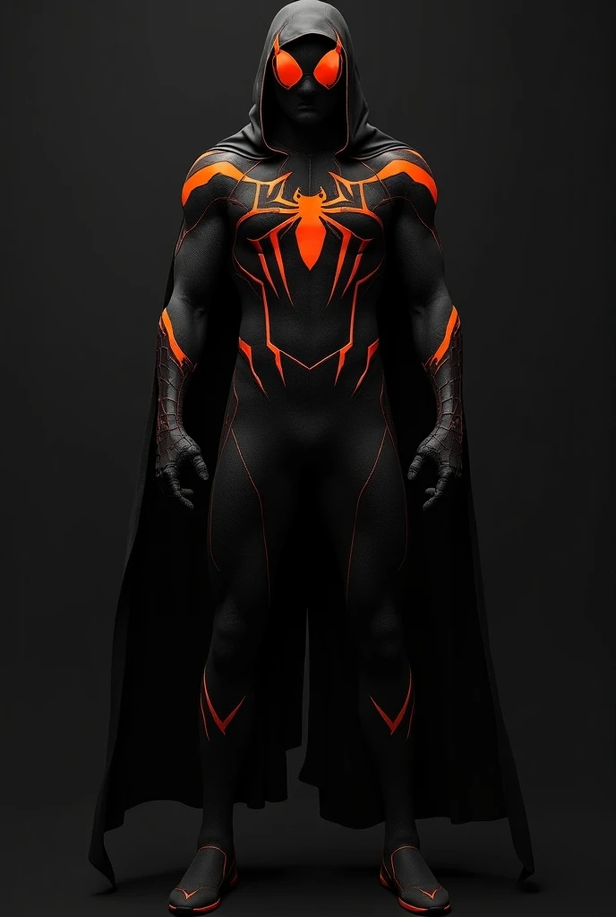 homem-aranha com simbionte preto, pose sinistra, dramatic pose, sozinho, olhos grandes e amarelos, longas antenas de inseto saindo pela testa, Humanoid insect
