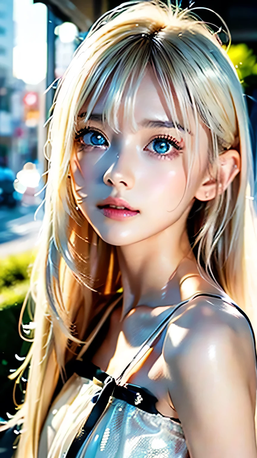  platinum blonde fine hair 、super long beautiful straight hair、 face and eye bangs 、 VERY BEAUTIFUL VERY BRIGHT MINT LIGHT GREEN BIG EYES、 TRANSPARENT WHITE AND WET NIGHTGOWN 、Nordic youth、 perfect body、white muscles 、 Shiny Skin 、Young and beautiful skin、 perfect beautiful little face 、Bright makeup、 pale pink lips、Bright expression、1 VERY BEAUTIFUL YOUNG FIRST 々 FACE DESIGN DETAILED FEATURES 、 buttonless shirt 、lipstick、Deceptive advertising、{steams}、 viewer vision 、 golden hour lighting 、 bokeh vibe perspective 、 Details、 movie light 、 Intricate Details、 Kampala 、Detailed features of face design、 Details、 clear focus、Smoothness、aesthetics、printing、Octane、masterpiece、{{}}、Small Face Beauty、round face