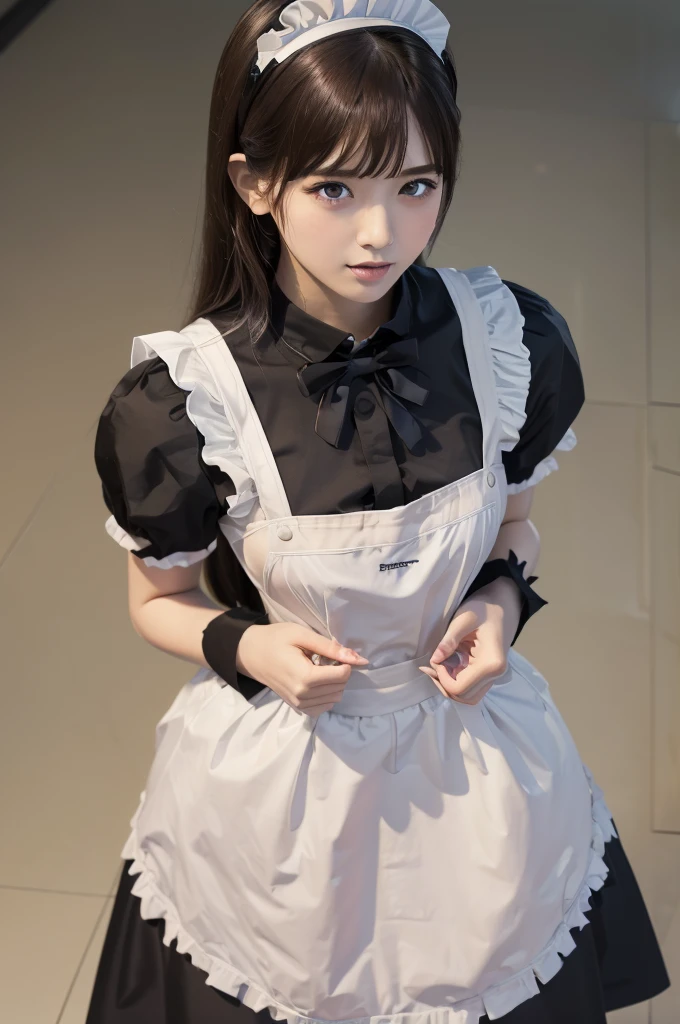 Maid、 unfold the skirt with both hands 、Stand up and say hello、(((curtsy))) 、Courtesy、