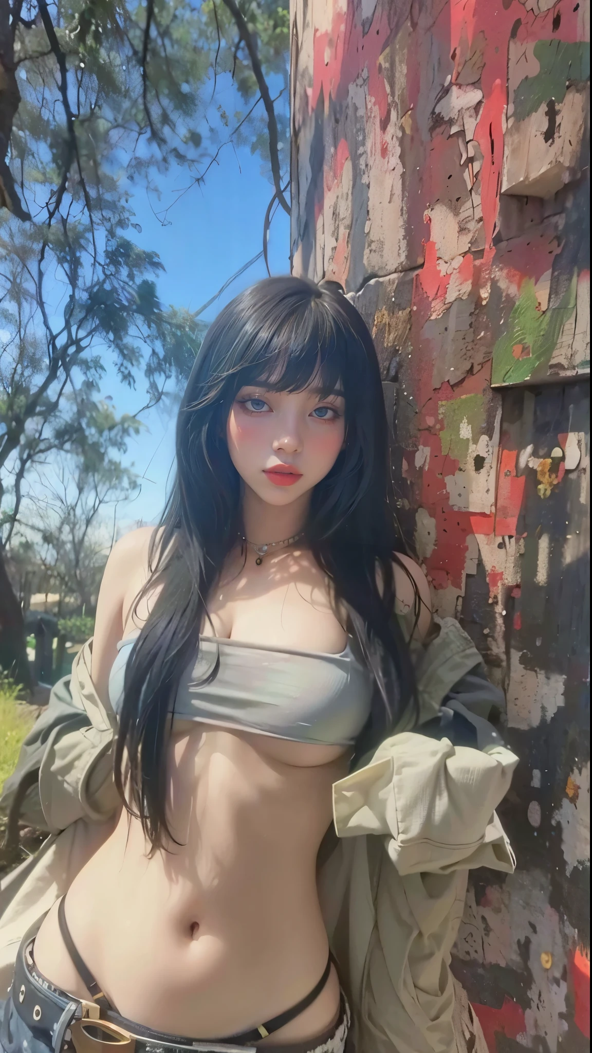 background (Female police uniform and police hat: 1.4), Good hands, 10, high-res, masterpiece, bestquality, head: 1.3, ((Hasselblad photo)), finely detailed skin, Clear focus, (Cinematic lighting), gentle lighting, dynamic angle, [:(detailed face: 1.2):0.2], Belly staring, enormous breasts, breasts, (((Inside the mansion))),(Nude:1.4), 1girls, jewelry, earrings, orange_sky, bara, moles, long_hair,   moles_under_eye, upon_body, grey_eye, olhando_Stelle_audience, Black Hair, fashion (Head tilt: 1.4), Plain background, red background,