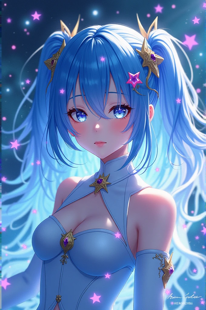 Glowing blue butterfly,emulsion,1 Girl,Blue long hair,masterpiece, best quality,high resolution,Detail Enhancement,Best quality,Perfect image quality,Cool and elegant,Beautiful and gentle,Cyberpunk characters