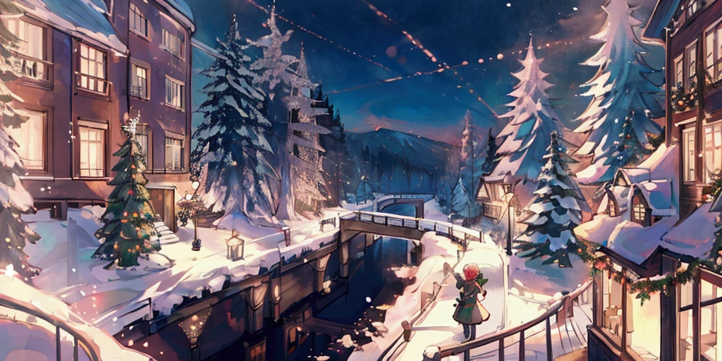 Enchanting Christmas Winter Wonderland, landscape, river