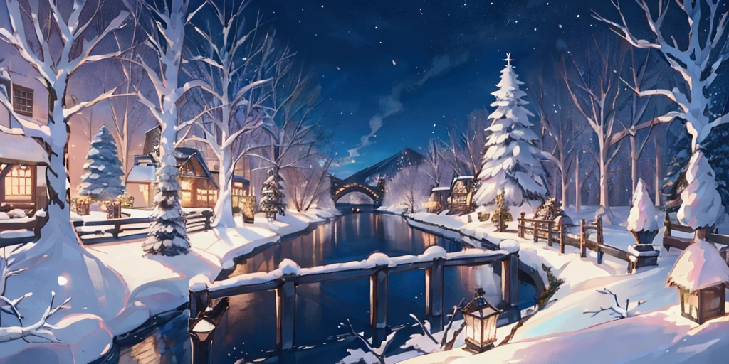 Enchanting Christmas Winter Wonderland, landscape, river