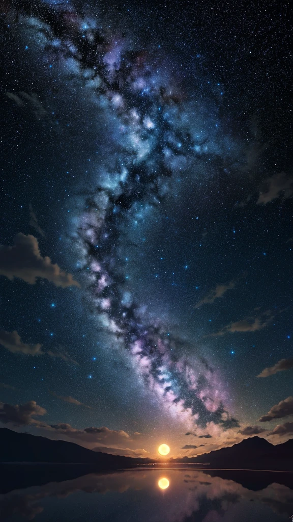 landscape　star座　milky way　star　null　Mysterious　Big Moon