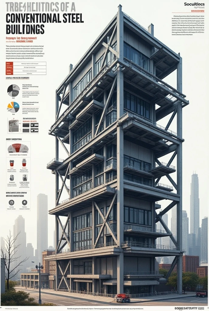 Create a poster about conventional  steel building