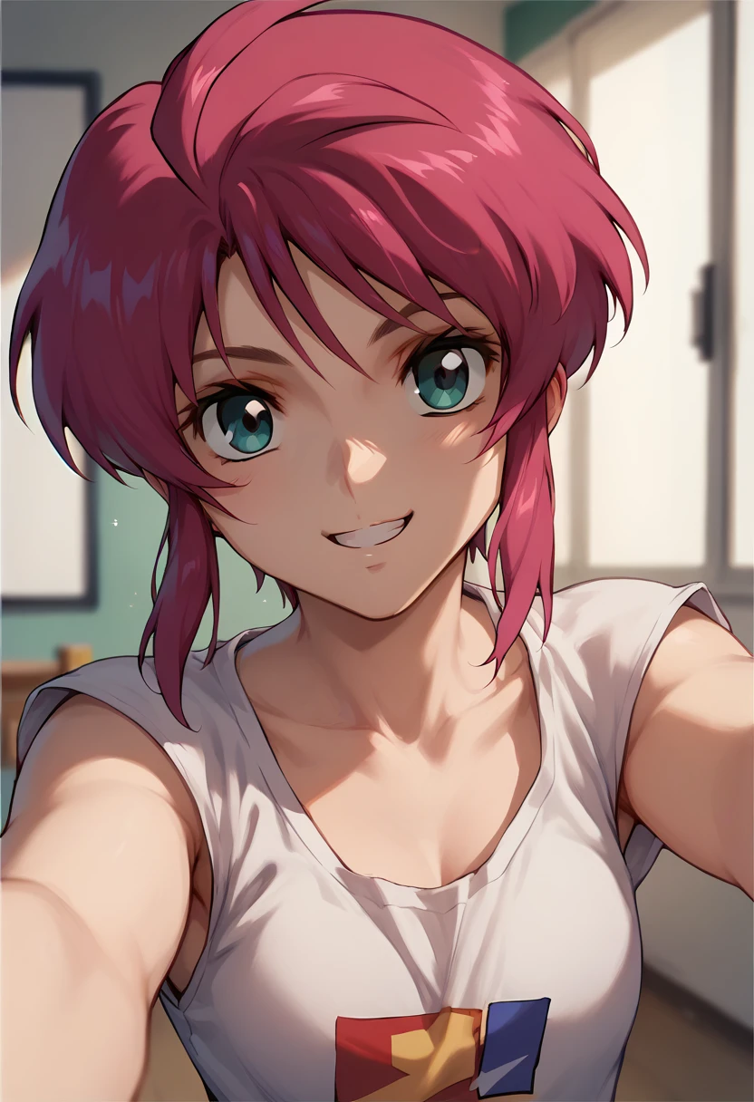 Gundam Seed　Luna Maria selfie　smile
