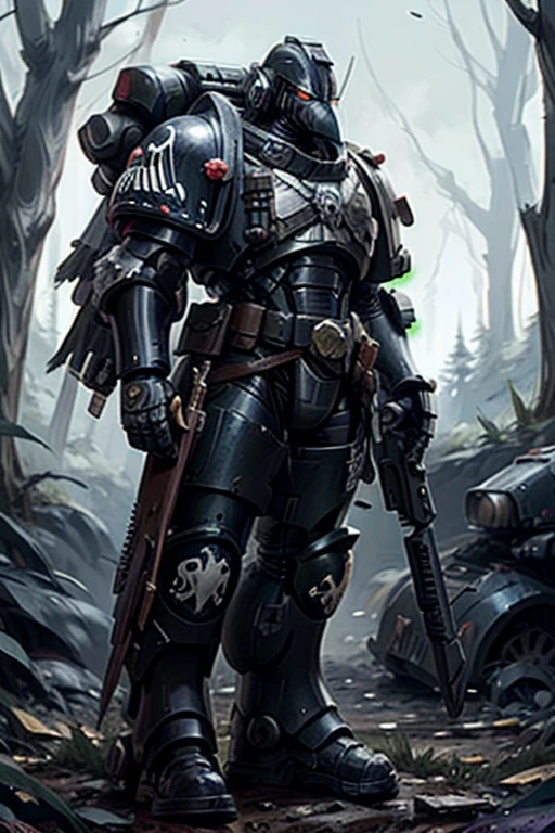 Raven Card ,   elite imperial enforcers, sniping in the woods,  holding rifles wearing details  (full body armor:1.2),  Corvus Helm ,  sci-fi scenes , Purple Armor,   spaceships destroyed at a distance , moonlight,    