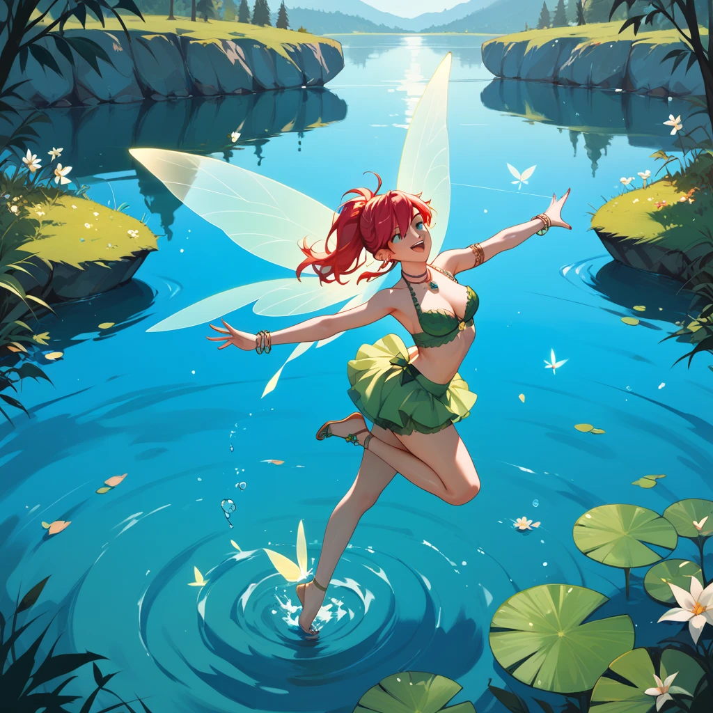  1 Girl, imaginary,On the water,Girl dancing on the lake,Fairy,Undine