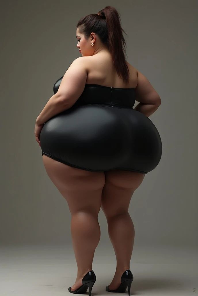 BBW, Goth sexy girl, short hair, black basewear