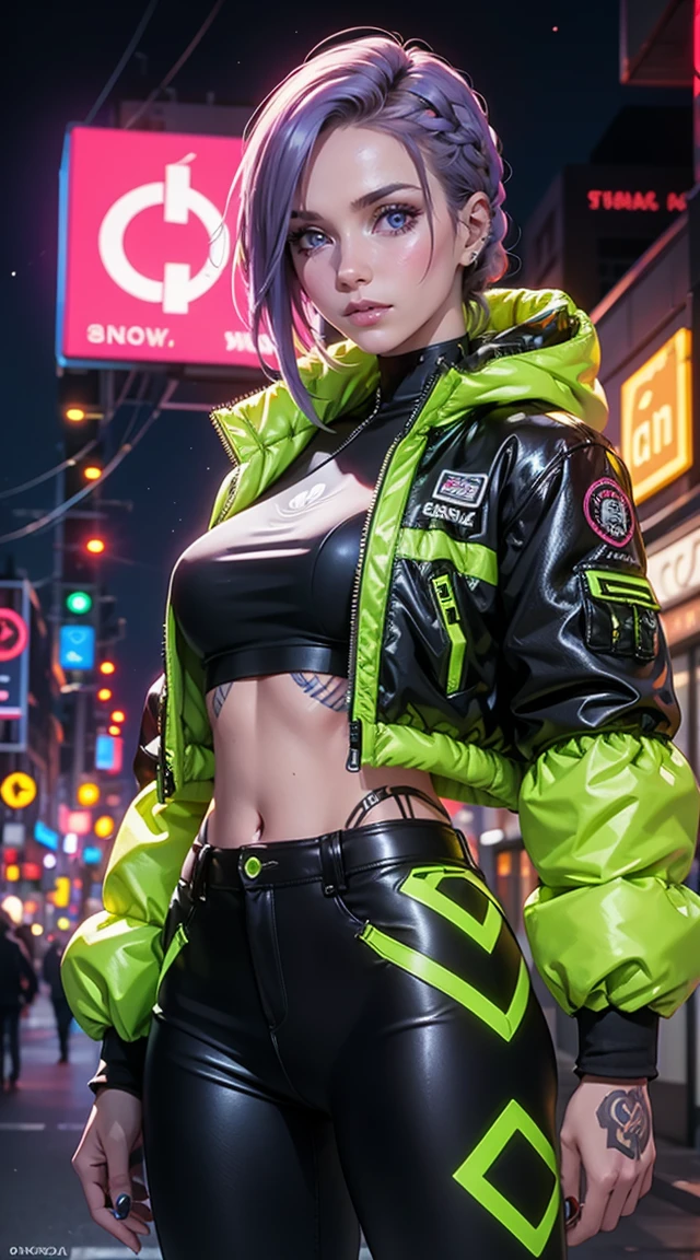 beautiful Girl、Neon sign-on in the background、gals、Large gas mask、fur-coat、dictator、Big dragon tattoo、Tattoos all over the body、Glowing headgear、On the rooftop、Huge background is a neon sign、Leather gloves、long boots、Holding a Japan sword、Baseball armor、insurrection、Nuclear power plant in the background、Terrorist groups、Fluorescence Headgear、short-haired、bleu hair、Ignite fire from a flamethrower、middle school girl、14years、gas masks、high socks、Rooftop at night、City on fire in the background