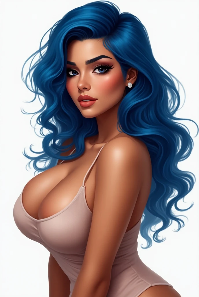 ambphillipsx award winning half body portrait of a sexy woman with huge breasts in a croptop and cargo pants with head in motion and hair flying, paint splashes, splatter, outrun, vaporware, shaded flat illustration, digital art, highly detailed, fine detail, intricate, analog style