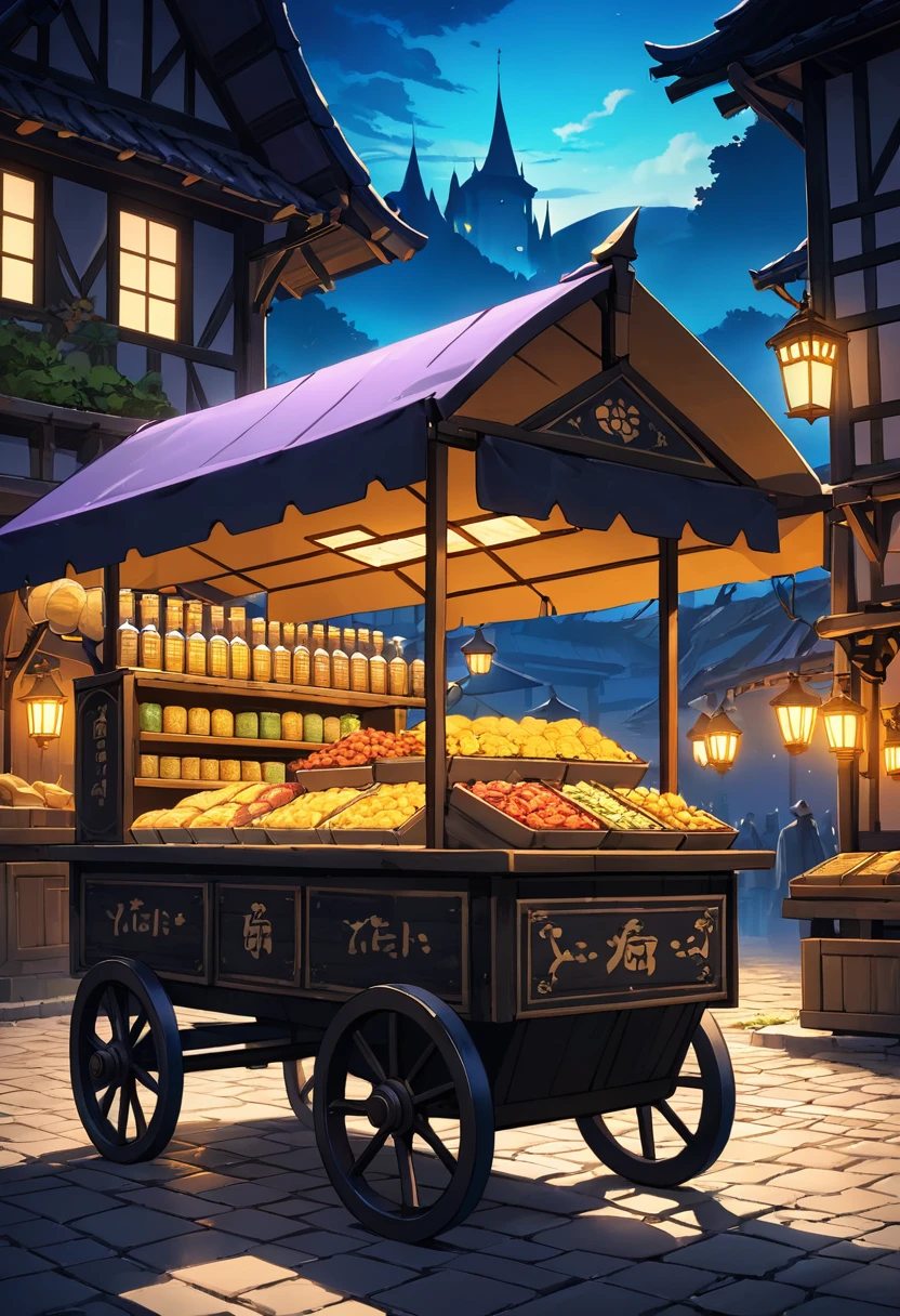 medieval food cart raided by bandits, ((Dramatic studio lighting)), ((Fine lines)), ((Highly detailed)), ((Stunning graphics)), ((Detailed strokes)), ((Atmospheric)), ((Blurred background)), ((Ultra-fine 2D design)), ((Creative scenery)), ((Highly detailed anime painting)), ((Best quality 2D strokes)), ((Best quality)), ((Sharp focus)), ((High-octane rendering)), ((8K anime style)).