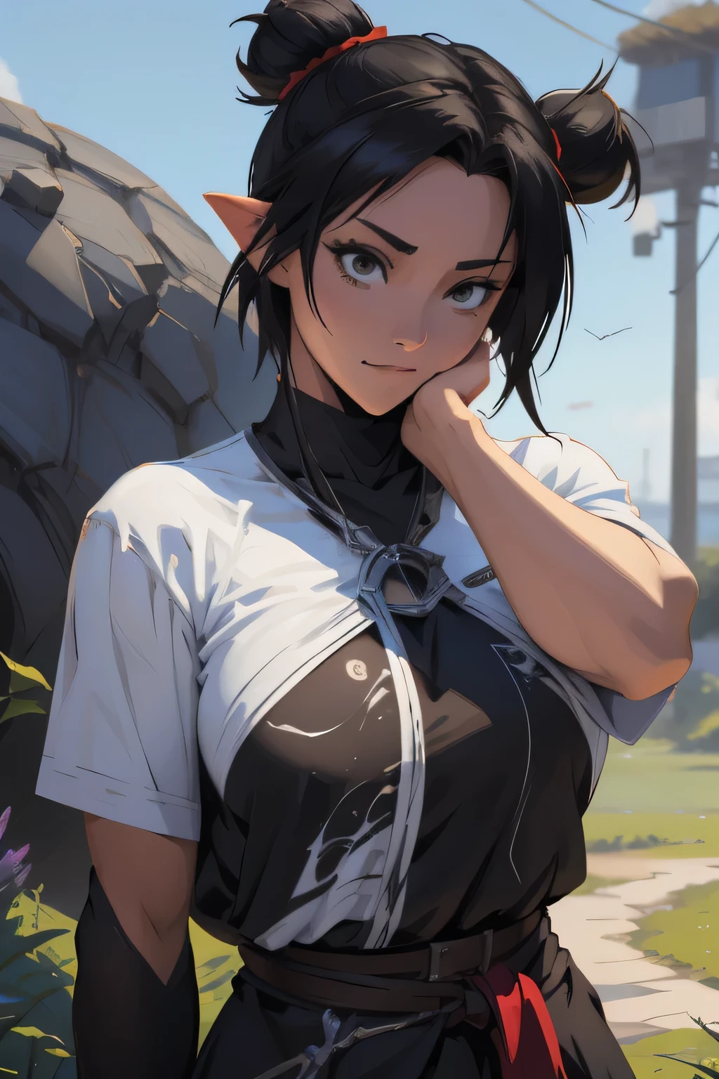 anime girl sitting on grass with bird flying in the air, artwork in the style of guweiz, makoto shinkai cyril rolando, guweiz, anime art wallpaper 8 k, anime art wallpaper 4k, anime art wallpaper 4 k, anime style 4 k, cyril rolando and goro fujita, anime wallpaper 4k, anime wallpaper 4 k
