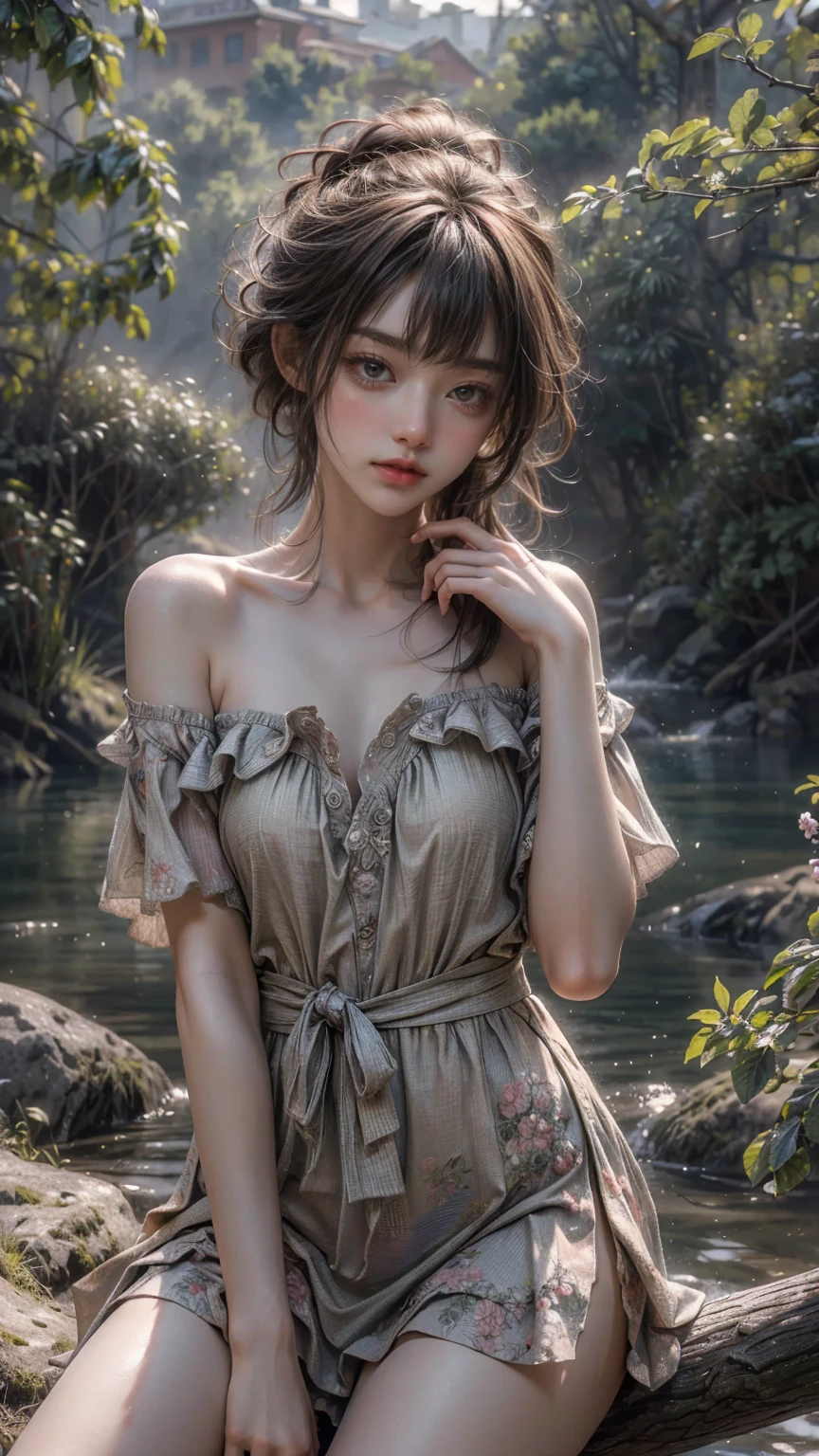 ((masterpiece, highest quality, Highest image quality, High resolution, photorealistic, Raw photo, 8K)), Evening Pond,
