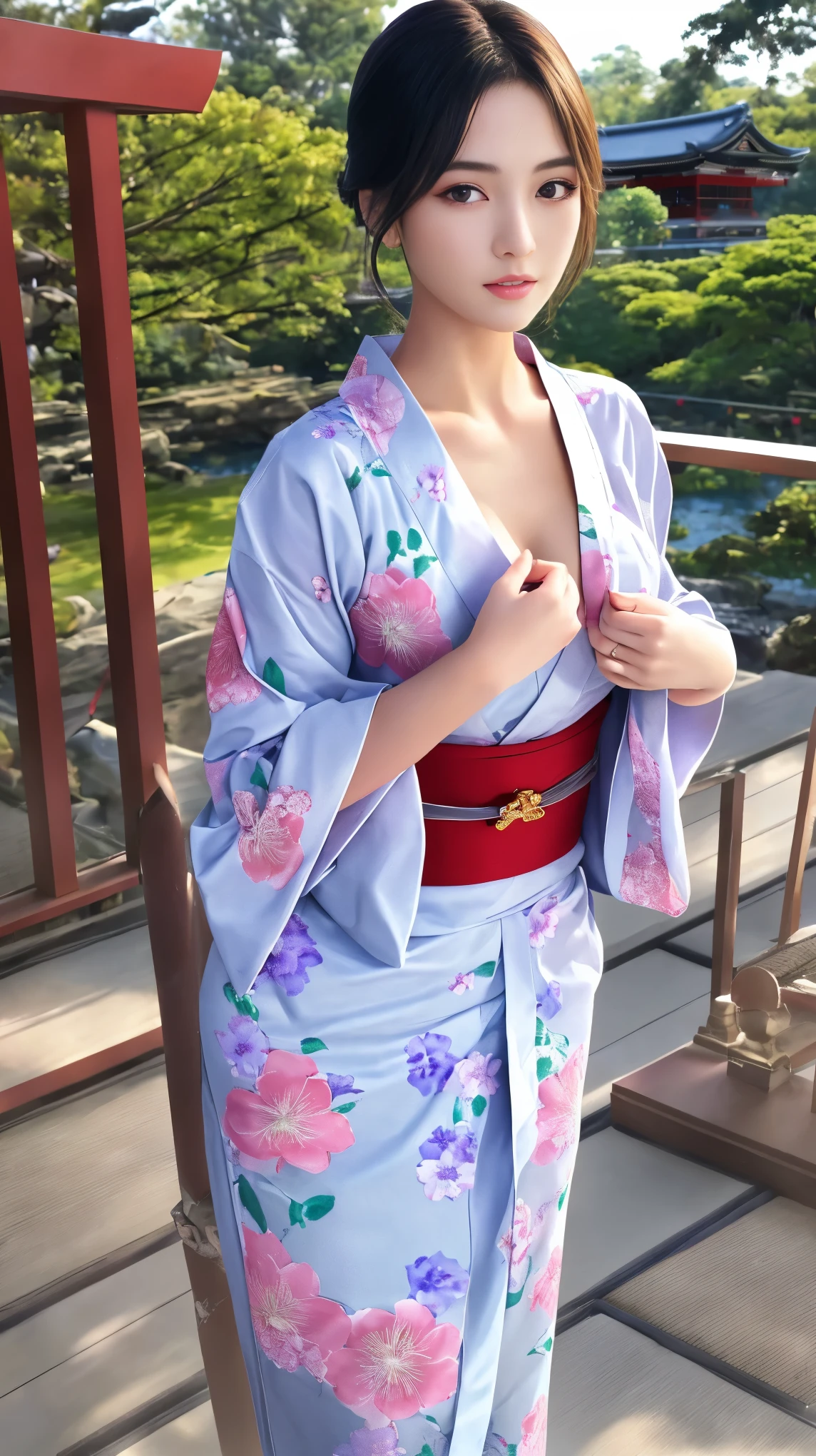 (Masterpiece, Highest quality:1.4), Beautiful face, 8ก, 85mm, nonsense, (Floral Yukata:1.4), face close up, purple, gardenia, delicate young woman, alone, nighttime, See your viewers, upper body, Film texture, Chromatic aberration, Sharp focus, face light, professional lighting, seasoned, (smile:0.4), (simple background, bokeh background:1.2), Details,(((Show me one nipple.:0.57))),((Very young and small:1.2),(pink hair and flowers:1),((Show me your vagina.:1.5)),(Semen flows from the vagina.),(A remote-controlled pink vibrator inserted into the vagina.),(Tears flowing),(squint),