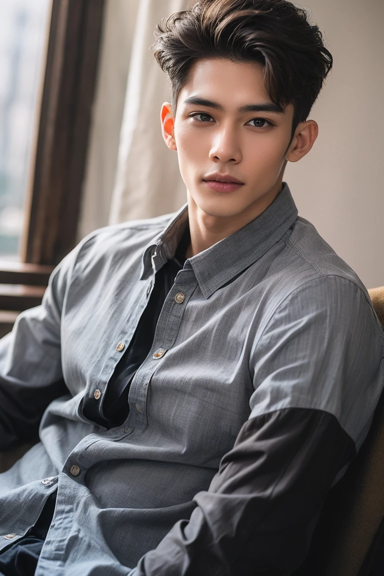 Realistic Handsome Young Thai Men