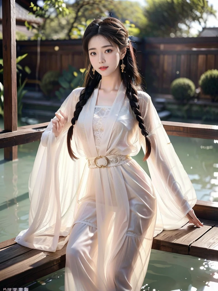 ((A woman)), 美丽脸庞的Sexy中国华裔美少女,  Decorated Dress, very beautiful decorations dress, Purple, ((Lace)), Mesh dress, 网状shawl飘逸,  (((浅色theme, 暴露theme, Sexytheme,  cyberpunk style )))
(( transparent clothes :1.5), ( exposed clothes : 1.5),  (Wet clothes:1.5), (((Clothes Color: Pink))), (theme: vitality), ((transparent sci-fi clothes ))), ((( transparent clothes 看到里面的身材))),
 (((night, Doomsday ruins, Abandoned floor, Wet environment, hot spring, rain)))
((desktop:1.0), (最high quality:1.0), ( High Resolution:1.2), (Reality:1.0),(  Ultra HD:1.3))
((8K Ultra HD, 8K, 超 High Resolution,  High Resolution, 最high quality, high quality,  best image quality, Supene,   super clear,  clearly focused , Clear outline, masterpiece, Masterpieces, complete pattern, Detailed photos,  original photo, Delicate facial features, Well-defined, Highly rated works, Close-up depth of field photography,  above the knee , Symmetrical character)), 
((Creating the image of a real girl),  realistic shadow ,  soft natural light ,  soft lighting,  dynamic angle,  dynamic posture, Elegant Posture, Cowboy lens, Full body front view, full of confidence, Facing the camera, Eyes looking towards camera lens,  standing position , Open your legs slightly,  spread legs ,  golden ratio graphic , Minimalism, Center the character), 
((Smile, Sexy的, Balanced Eyes,  realistic eyes , Beautiful details of the eyes, pretty face, (Realistic face), Normal facial features,  realistic skin, Pay attention to skin details, Skin is clean and radiant, Full body glossy skin,  Fair Skin , Anatomically correct body, Golden ratio figure, Sexy的身材, Detailed and realistic human body)), 
(Perfect makeup, Gloves, earrings, bracelet, necklace, Jewelry, Hair accessories, shawl, sock, Knee socks, 吊garter, Leg ring, garter, 腿部garter), 
(( beautiful hair ), Dark black hair, Wavy curly hairstyle, Waist-length hair, Messy Hairstyle, Gradient Hairstyle, Cyberpunk Hairstyle, High double ponytail hairstyle, Bangs), 
((Sexy的, Beautiful upturned breasts, Perfect breast shape, Teardrop chest shape, Snow-white breasts,  very detailed breasts , 34C cup, Realistic breasts, Realistic areola, Realistic nipples)), 
(Super high waist, Deep V, Low-cut, Sexy, Charming, Open crotch, (Clear camel toe, (High fork and genitals))),