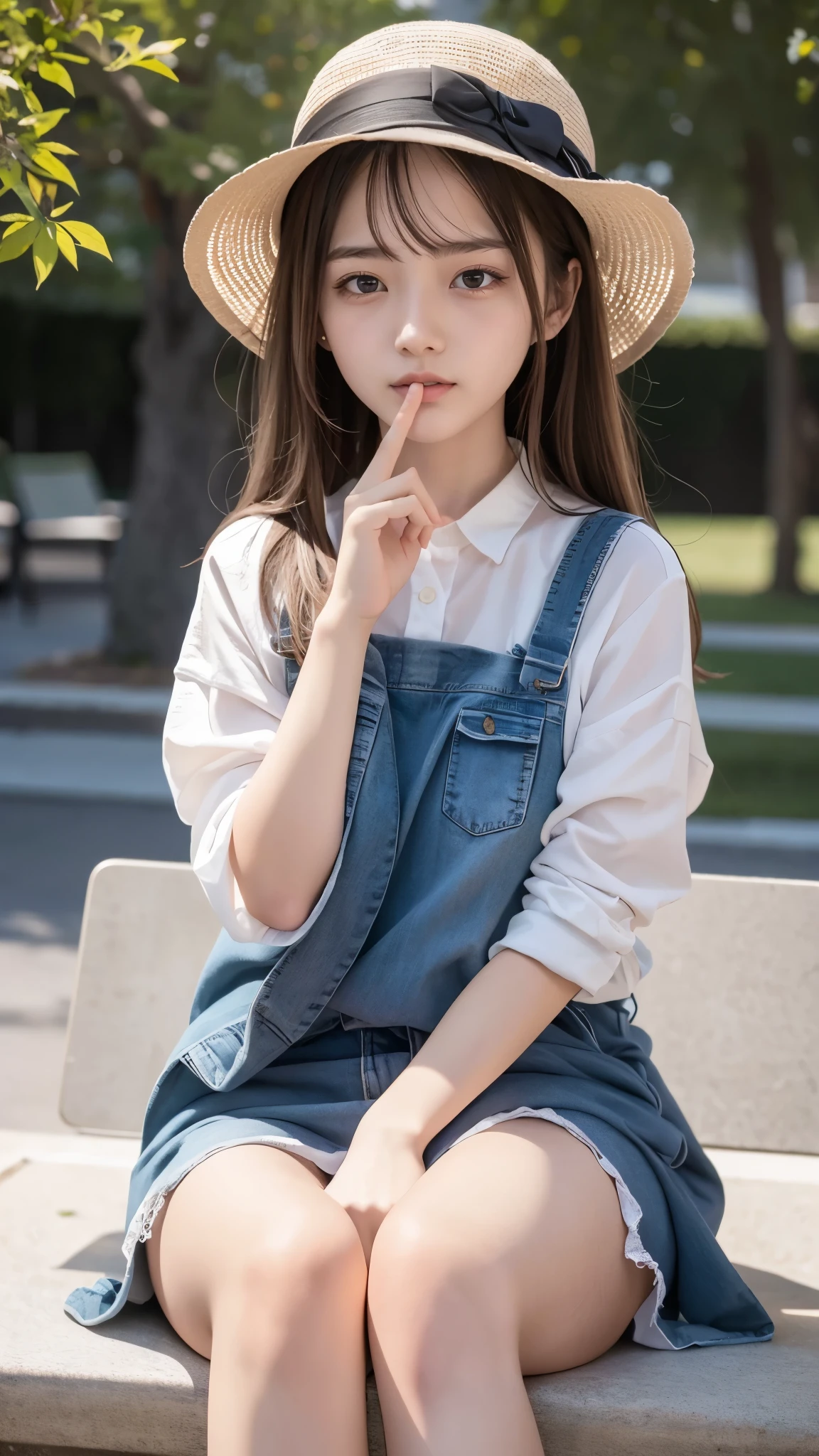 、1 Beautiful girl、So cute、White shirt、denim shorts、細くて長い脚