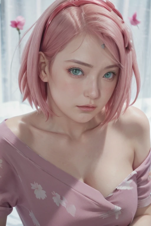 masterpiece, perfect face, (bright lighting:1.2),beautiful detailed eyes, extremely detailed face, perfect lighting,masterpiece, best quality,haruno sakura, blowjob, perfect penis, medium penis, licking the penis