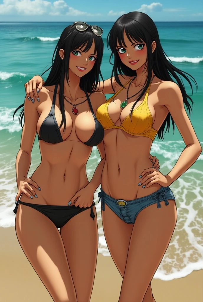 Nami and Nico Robin, completely , tetas grandes
