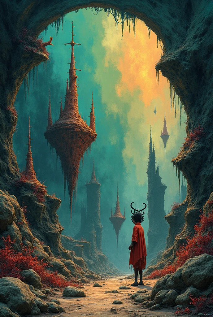 Surreal fantasy illustration, weird, strange, surreal style, by greg rutkowski