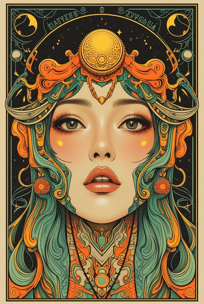 ((best quality)), ((masterpiece)), (detailed), ((perfect face)), surreal, art nouveau, in the illustrative style of moebius, 