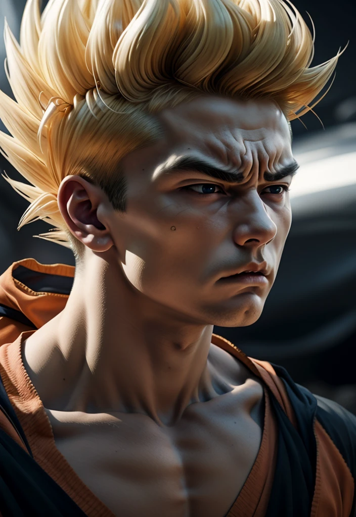 round animal, cg render,1 boy using the Kamehameha
son_goku, super_saiyan, blonde spike hair,
son gohan, black hair, spiked hair, black eyes, adult gohan, scared expression, disgussted, head focus, head shot, face, 1 boy solo, standing, orange gi RocksEyebrowRaise, portrait, raised eyebrow, thick eyebrows, Best Quality, Blonde Hair, Angry, Ray Tracing, Cinematic Lighting, Futurism, Gothic Art, Realism, Masterpiece, Super Detailed, Textured Skin, 