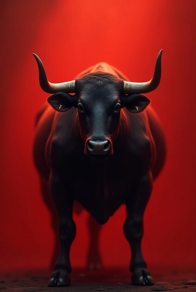 Imposing athletic bull , without horns, of dark color without reaching ...