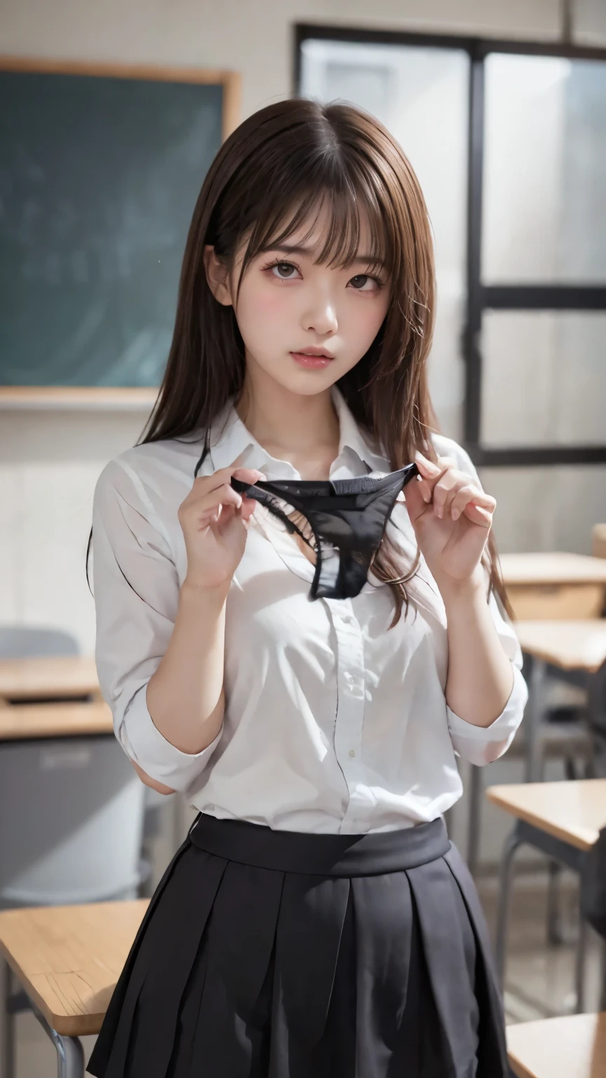   very detailed ,  8K resolution RAW color photos  ,(  upper body, face:1.3)美しいface, Viewers, school uniform blazer   ,  miniskirt in length、( Pleated Skirt )、In the classroom 。, Pay attention to the panties ,   Shorts presentation , panties,  simple panties ,  照れてあるface ,((So embarrassing))
