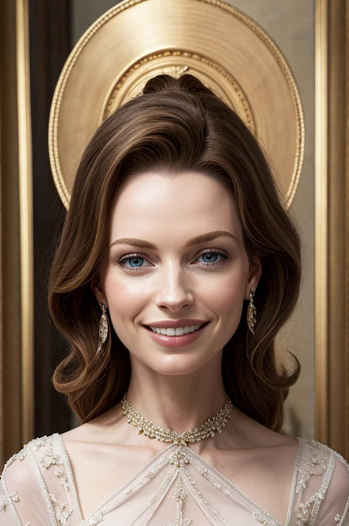 (masterpiece, high quality), Rebecca Ferguson, Smile