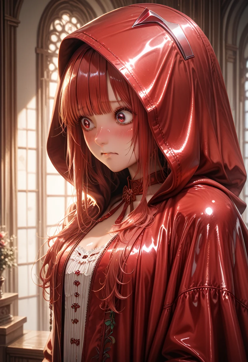 (high resolution)()( very beautiful girl 、 Shiny, Shiny, Shiny Skin 、embarrassed,、Beautiful Bangs)red_hood_(nod)