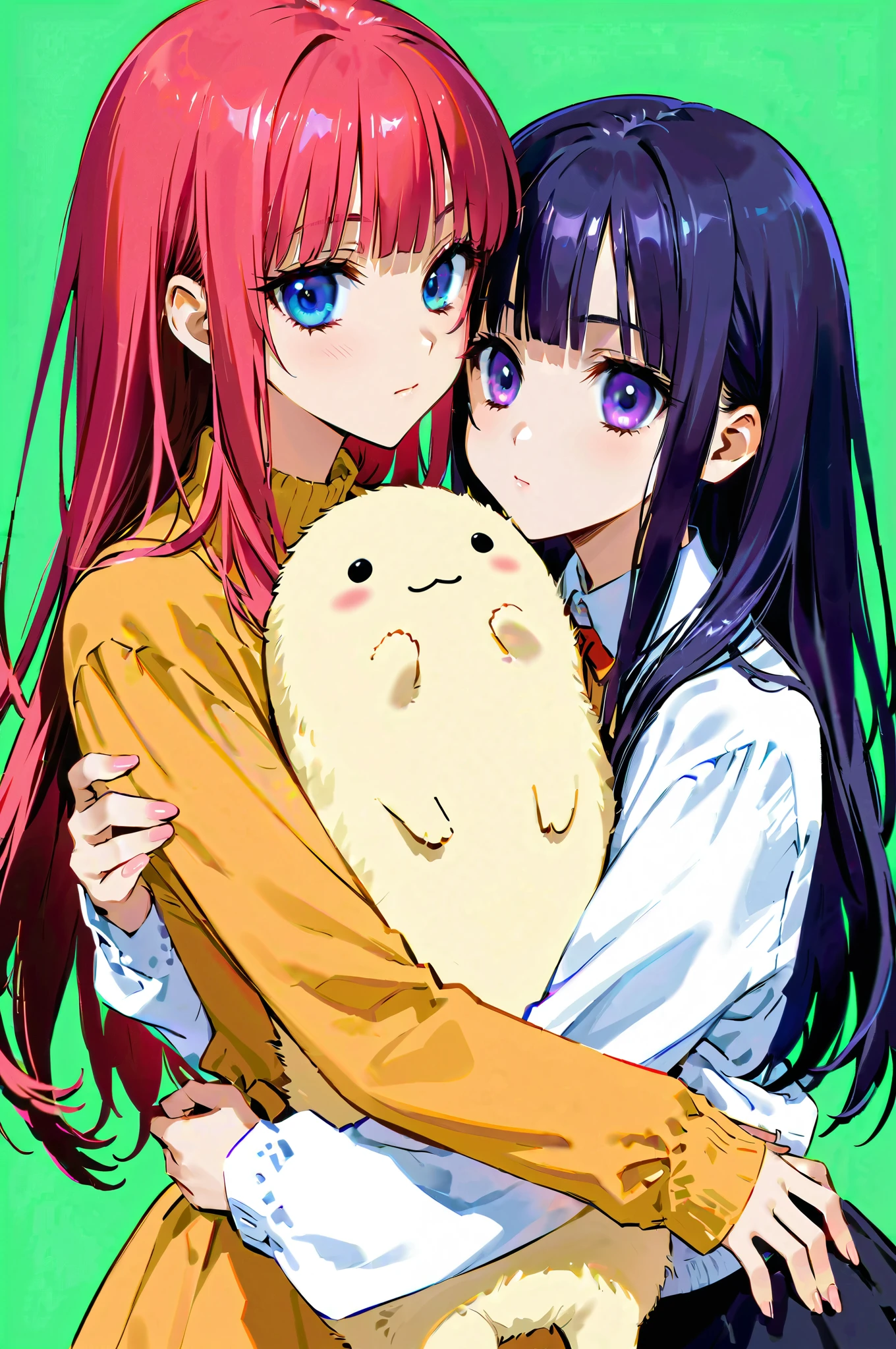 (Two girls hugging each other), 