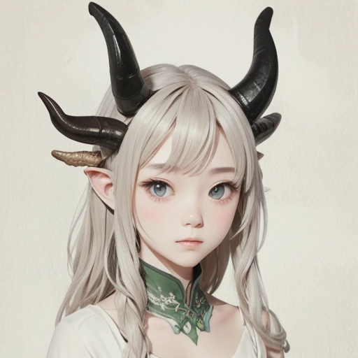 Draw a texture on the background、
 has horns growing from the head 、 manes 、Long neck,A dragon with short legs、
