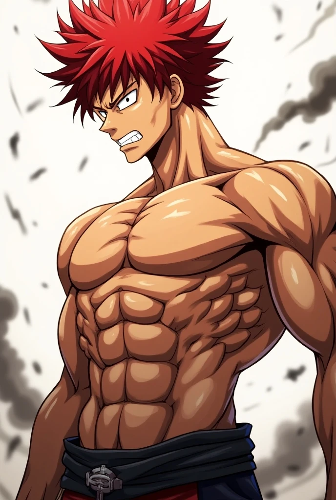1 boy, alone, male ass focus, Viewers look at, a young handsome muscular boy, male model, Kirishima Eijiro, red eye, Red hair, size, detailled eyes, detailed face, Soft hair, detailed skin, Winziger Tanga, With bare upper body, without pants, Bulge, huge bump, huge nipples, dark nipples, Protruding nipples, huge muscles, Blush, intimidating, window, confident, ass focus, furrowed eyebrows, Grinning, white sharp teeth, smug, sweating, training, Practice martial arts, Punching, pure power, Raw power, outside, various pose, aesthetics, perfect hands, Ansatsu Art Museum, sexy and cute