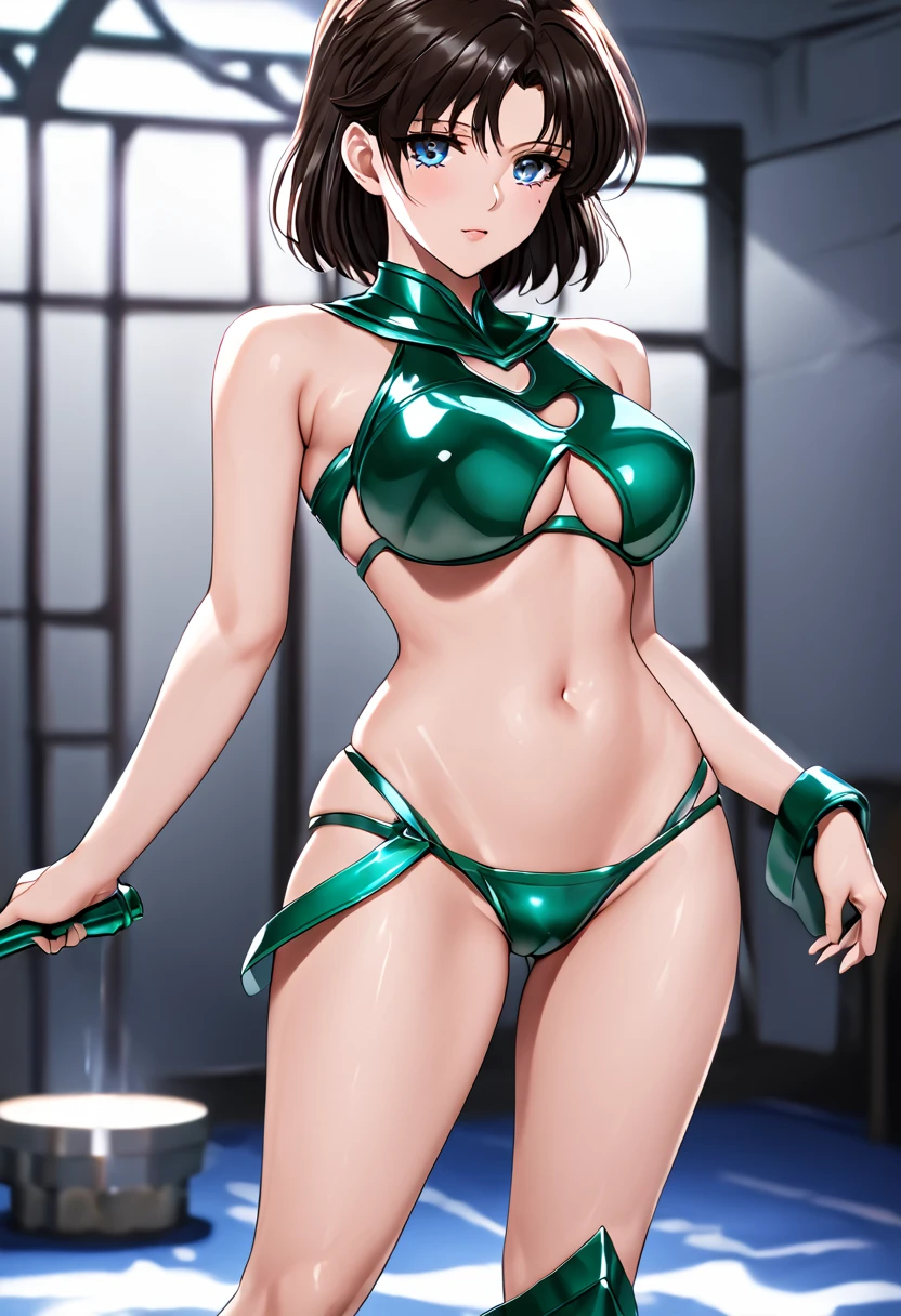 nabiki,
(breastlift:1.2), breast lift,
kawaii, small face,
large breasts, :o,
(leotard panties), cameltoe,
masterpiece, best quality, ultra-detailed,
bathroom,
looking afar, looking ahead,
1girl, solo,
<lora:NabikiTendo_character-20:0.8> <lora:raveclothesv1:1>