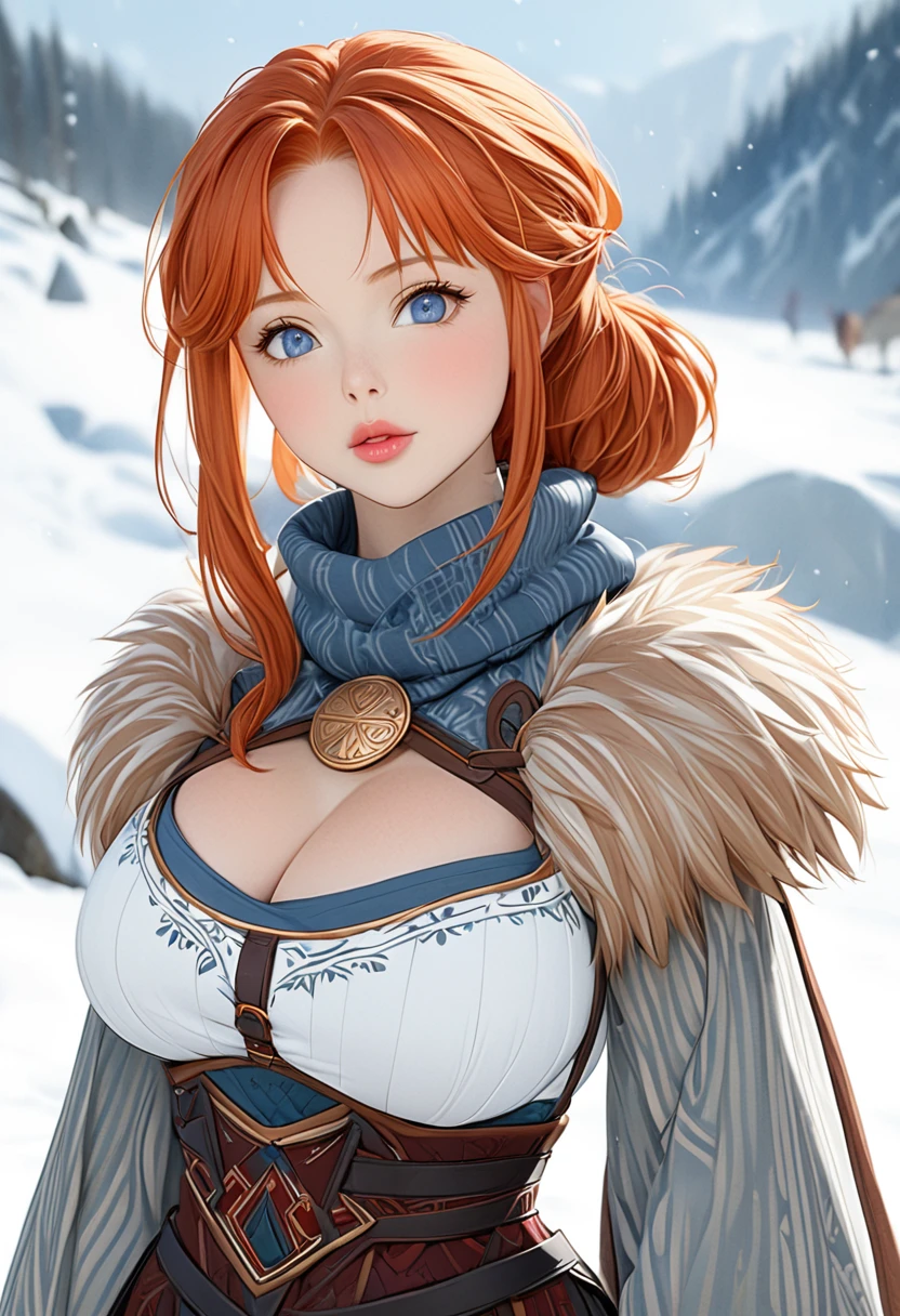 <lora:PerfectBreastsV4-offset:1>, huge breasts, woman, 1girl, cleavage, fantasy, vivid colorful hair, bodybuilder, choker, bounty hunter outfit, muscle, bokeh background, fair skin with cool undertones, moon, subject for emphasis, breasts, soft lighting, perfect face, detailed eyes, button nose, galaxy, space, scifi, ice, snow, lens flare, dramatic lighting, dramatic colors, masterpiece, cosplay, realistic, (crowd:1.1)