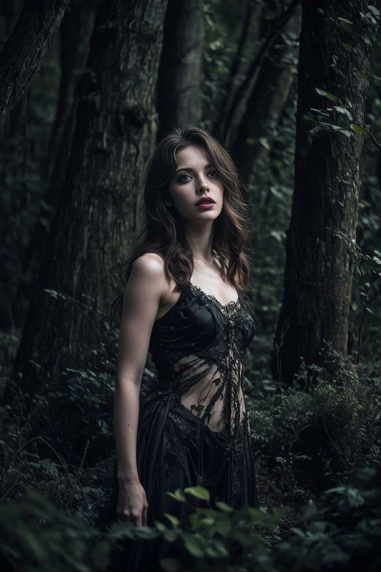 Beautiful Female, in Darkness forest