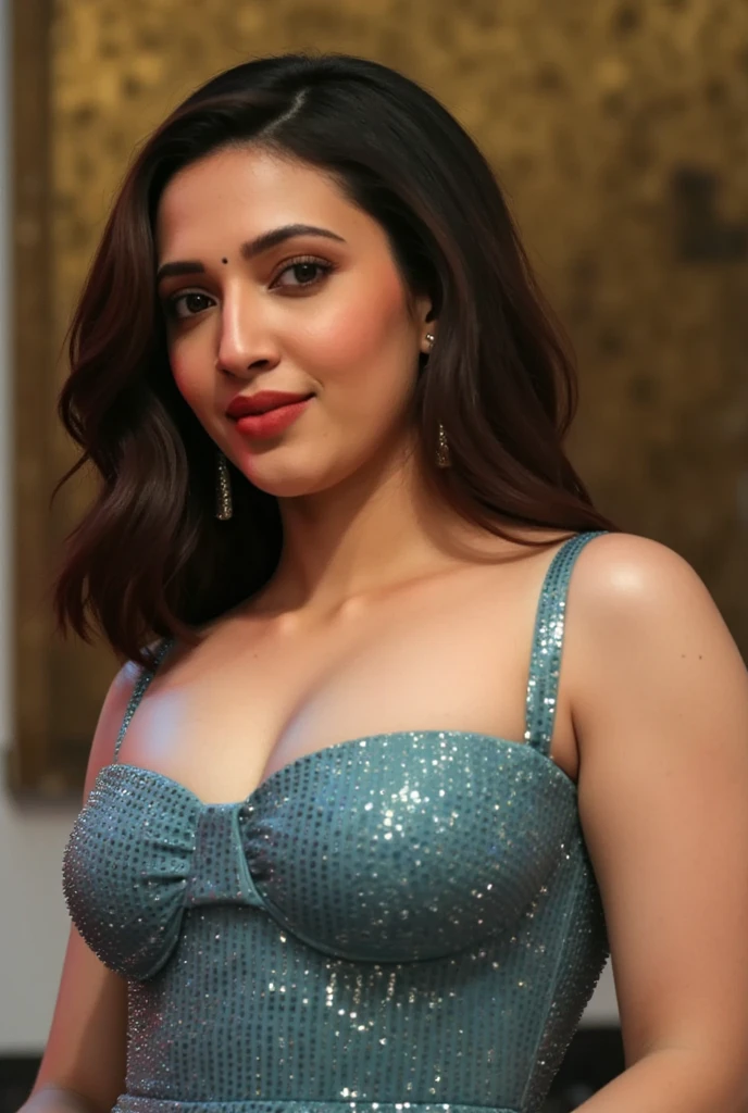 (masterpiece, best quality:1.2), 1girl, solo,Tamanna dress4, face in frame 
1girl
breasts
cleavage
close-up
collarbone
large breasts
mole
pubic hair
realistic
shiny
shiny skin
solo
veins
