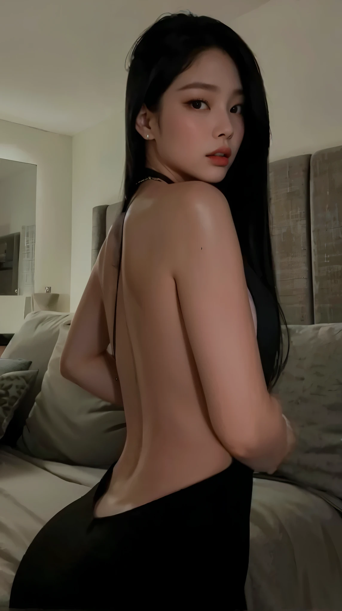 Mulher perfeita, boca perfeita, dedos perfeitos, boca perfeita, Flawless nose, olhos escuros perfeitos, cabelo preto liso perfeito
